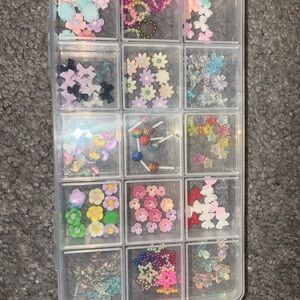 Assorted Pastel Floral & Shape Nail Art Charms Set